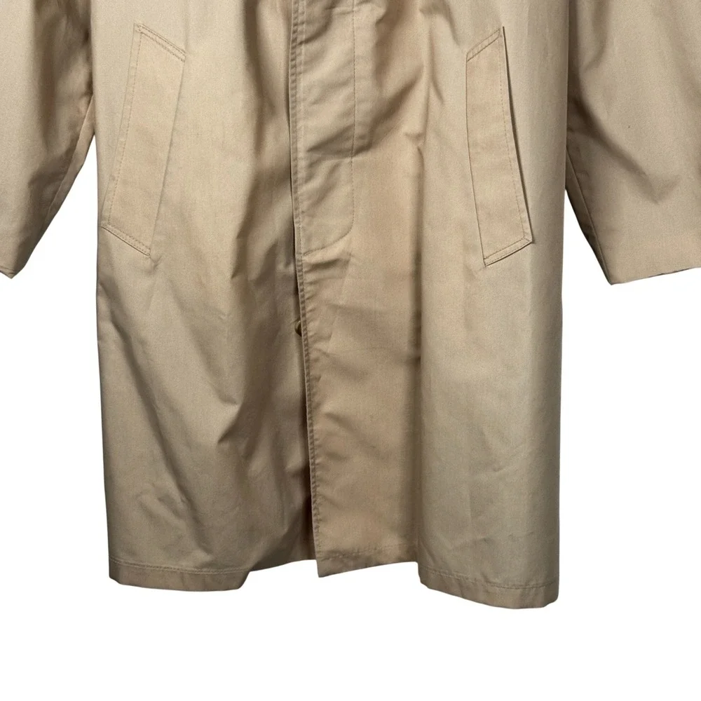 Vtg‎ Sears The Mens Store Trench Coat Mens 46R Beige Overcoat Outerwear Classic